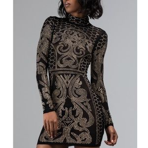 Akira black and gold sequined dress